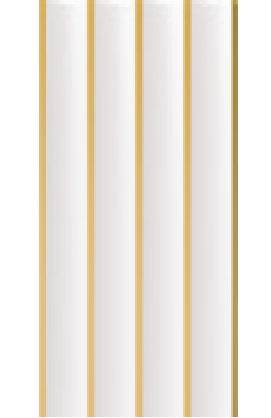 Painel Ripado - Arquitech - Crosswall  Ressonance - Branco Gold - 8mm - 2,80x12cm