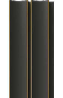 Painel Ripado - Arquitech - Crosswall  Pulse - Preto Vulcano Gold - 11,6mm - 2,80x11,3 cm