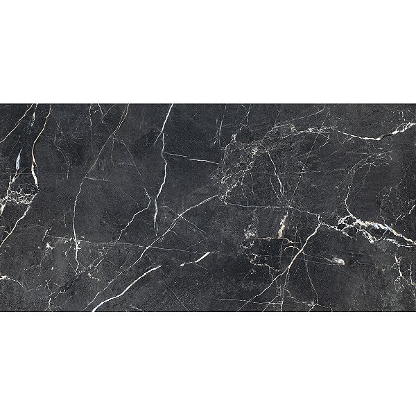 Piso Porcelanato - Roca - Coleção Venato Black - Polido - Preto - 7 mm - 60 X 120 - 2,13 m2