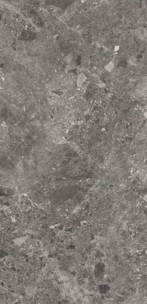 Piso Porcelanato - Roca - Coleção Ceppo Di Gre - Polido - Grafite - 7 mm - 120 X 250 - 2,99 m2