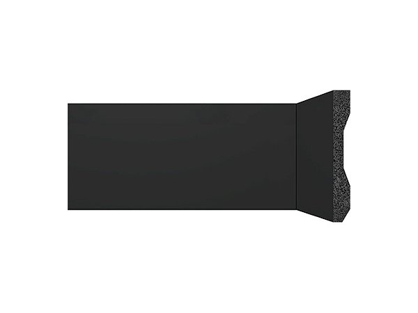 Rodapé Poliestireno LEV101 - Santa Luzia - Preto - Liso - 10 cm