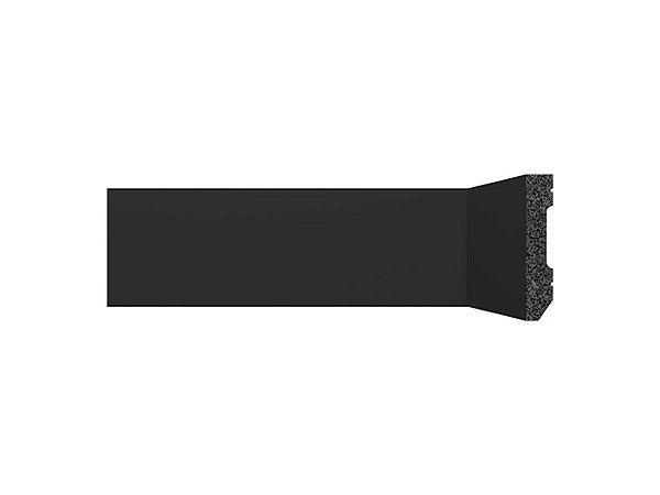 Rodapé Poliestireno LEV71 - Santa Luzia - Preto - Liso - 7 cm