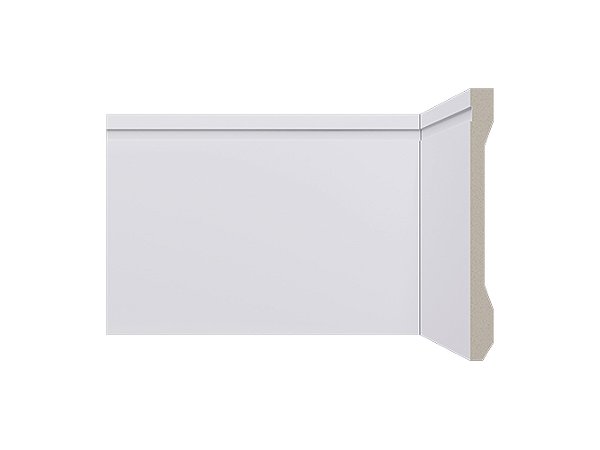 Rodapé Poliestireno LEV152 - Santa Luzia - Branco - Frisado - 15 cm