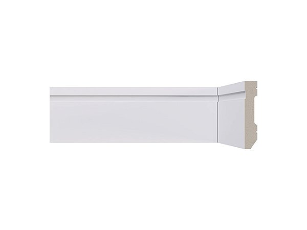 Rodapé Poliestireno LEV72 - Santa Luzia - Branco - Frisado - 7 cm