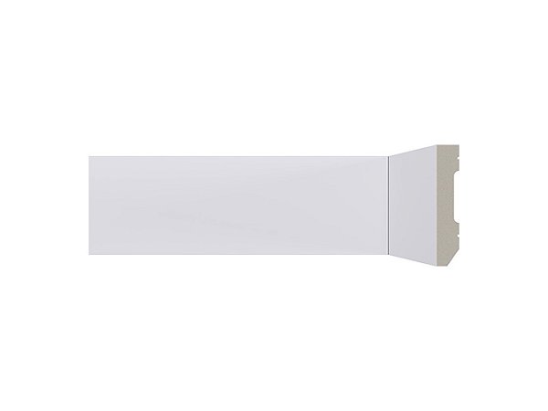 Rodapé Poliestireno LEV71 - Santa Luzia - Branco - Liso - 7 cm