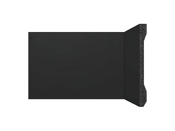 Rodapé Poliestireno LEV151 - Santa Luzia - Preto - Liso - 15 cm