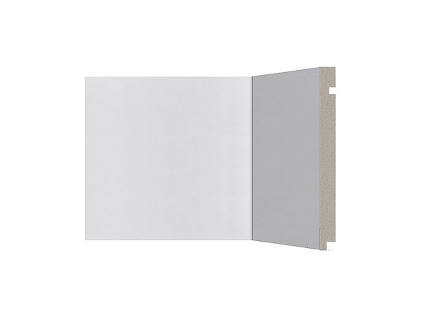 Rodapé Poliestireno - Santa Luzia - Branco - Frisado - 25 cm