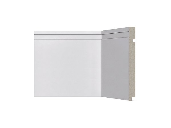 Rodapé Poliestireno - Santa Luzia - Branco - Frisado - 20 cm