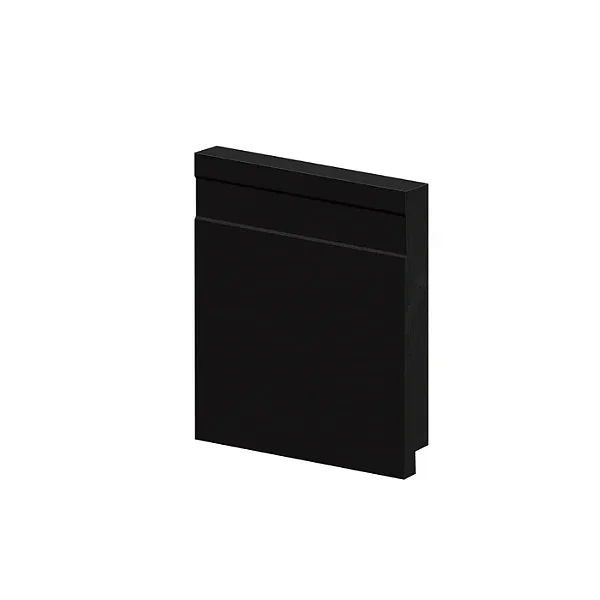 Rodapé Poliestireno - Arquitech - Preto Vulcano - Frisado - 10 cm - 2,4m