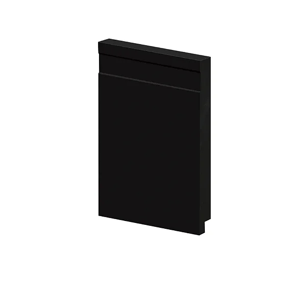 Rodapé Poliestireno - Arquitech - Preto Vulcano - Frisado - 15 cm - 2,4m