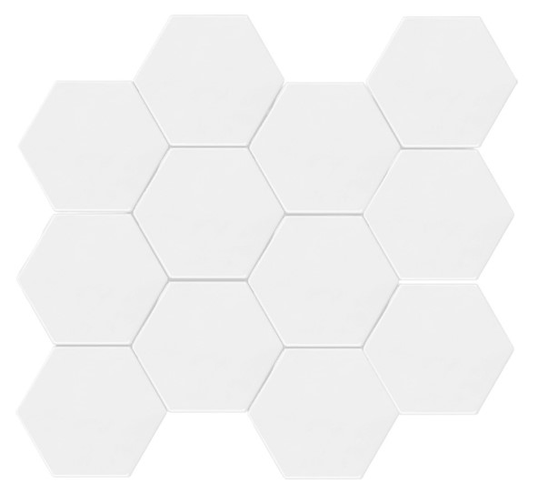Porcelanato Decorado - Gabriella -  Hexagonal Branco Mate  -  17x19,5cm - 1 m2