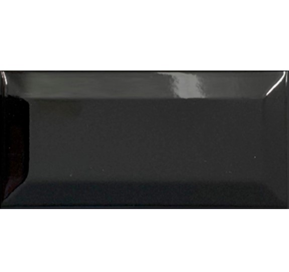 Revestimento - Gabriella -  Soft Bisotado Preto Brilho  - 10,6 X 21,6 - 0,91 m2