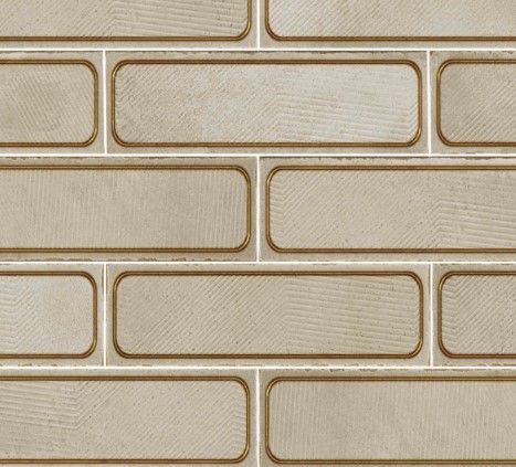Porcelanato - Gabriella -  Brick Retrô Deserto Lux Brilho  -7X22cm - 0,96 m2