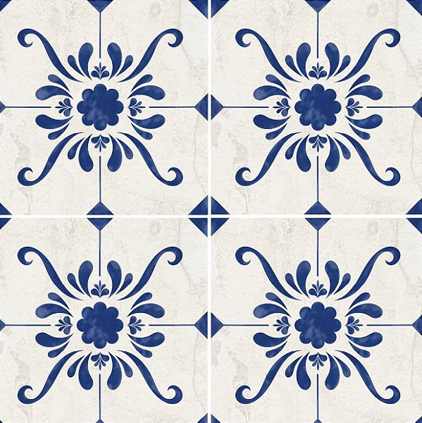 Porcelanato Decorado  - Gabriella -  Portugues 423 Azul  - 15,2 X 15,2 - 0,35 m2