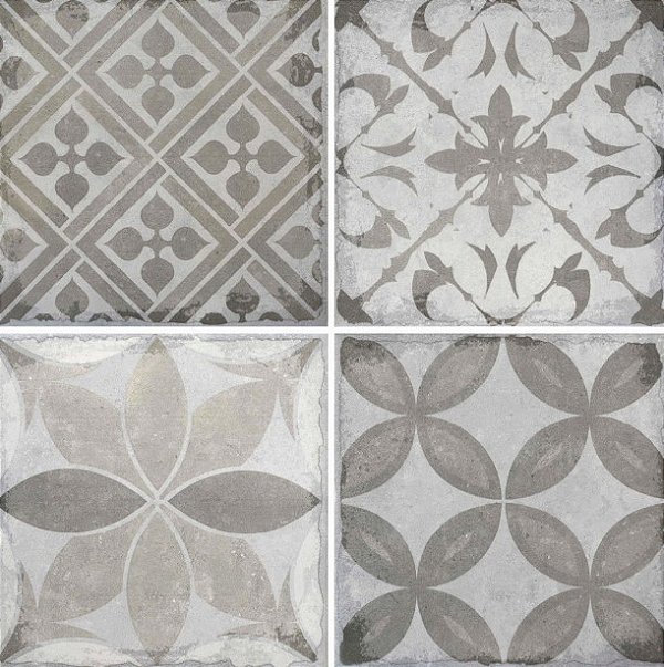 Porcelanato - Gabriella -  Hidráulico Classic Gray  - 15,2 X 15,2 - 1,11 m2