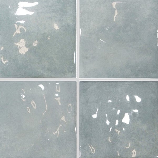 Porcelanato - Gabriella -  Relevo Giz Marine Brilho  - 15,2 X 15,2 - 1,02 m2