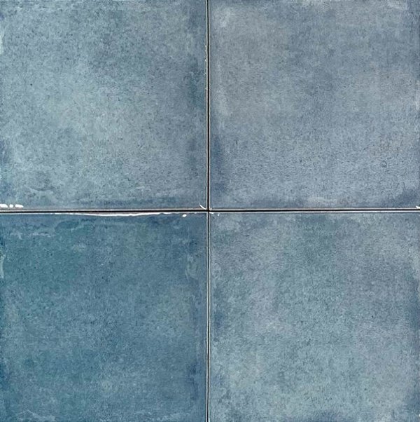 Porcelanato - Gabriella -  Relevo Giz Turquesa Brilho - 15,2 X 15,2 - 1,02 m2