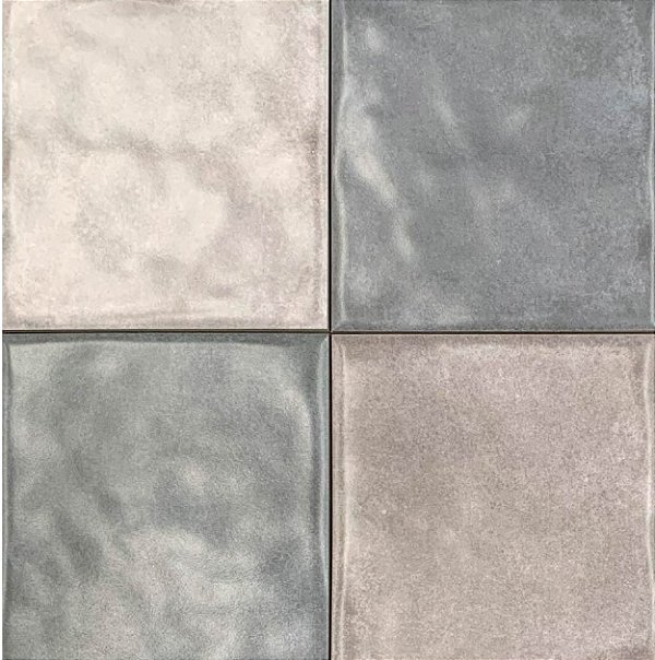 Porcelanato - Gabriella -  Relevo Giz Cinza Mate - 15,2 X 15,2 - 1,02 m2
