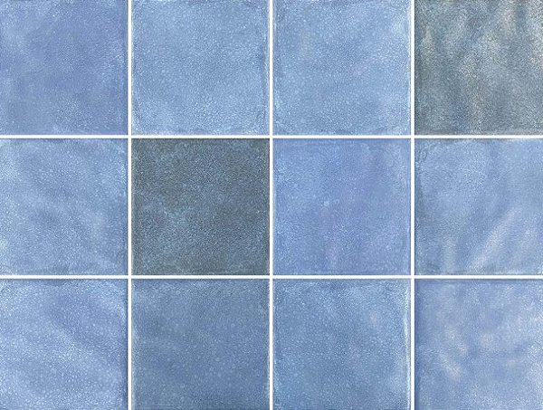 Porcelanato - Gabriella -  Relevo Giz Azul Mate - 15,2 X 15,2 - 1,02 m2