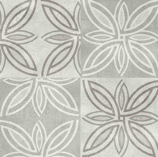 Porcelanato Decorado - Gabriella -  Mandala Cement  Granilhado - 20,2 X 20,2 - 1,47 m2