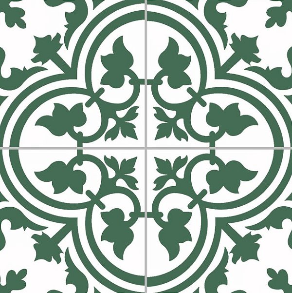 Porcelanato Decorado - Gabriella - Verde Mate - 20,2 X 20,2 - 1,47 m2