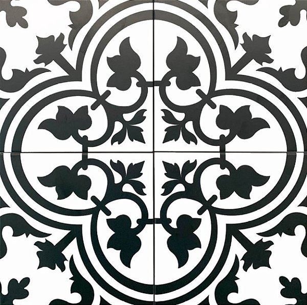 Porcelanato Decorado - Gabriella - Preto Mate - 20,2 X 20,2 - 1,47 m2