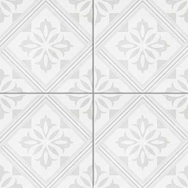 Porcelanato Decorado - Gabriella - Viena of White Granilhado - 20,2 X 20,2 - 1,47 m2