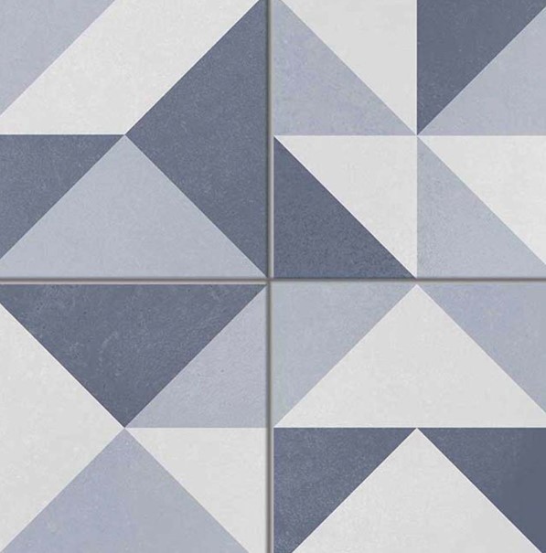 Porcelanato Decorado - Gabriella -  Paris Blue Granilhado - 20,2 X 20,2 - 1,47 m2