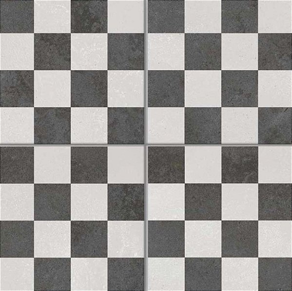 Porcelanato Decorado - Gabriella -  Chess Black Granilhado - 20,2 X 20,2 - 1,47 m2
