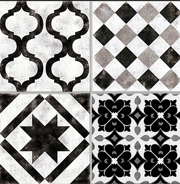 Porcelanato Decorado - Gabriella -  Hidráulico BW Mate - 20,2 X 20,2 - 1,47 m2