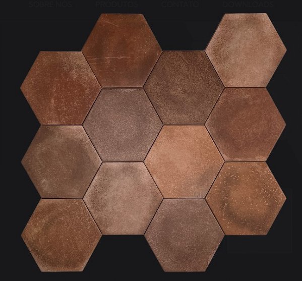 Porcelanato - Sense Decor - Hexa Terra Cotta Dark - 17x19,6 - 1,00 m2