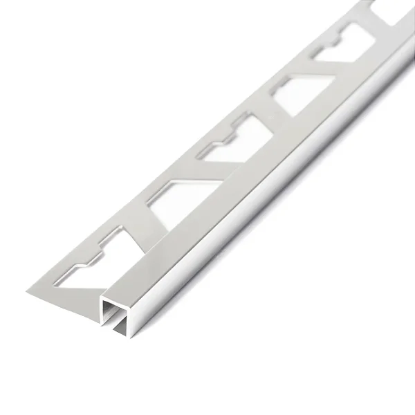 Perfil de Acabamento - Atrim - Terminação Quadrada - Escovado - Aço Inox - 7 x 7 mm - 2,5m linear
