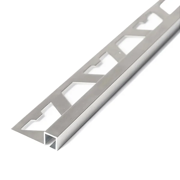 Perfil de Acabamento - Atrim - Terminação Quadrada - Brilhante - Aço Inox - 7 x 7 mm - 2,5m linear