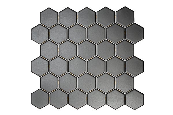 Pastilha de Porcelana - Atlas - Drop System - Preto - Hexagonal 5 cm - 1,09 m2