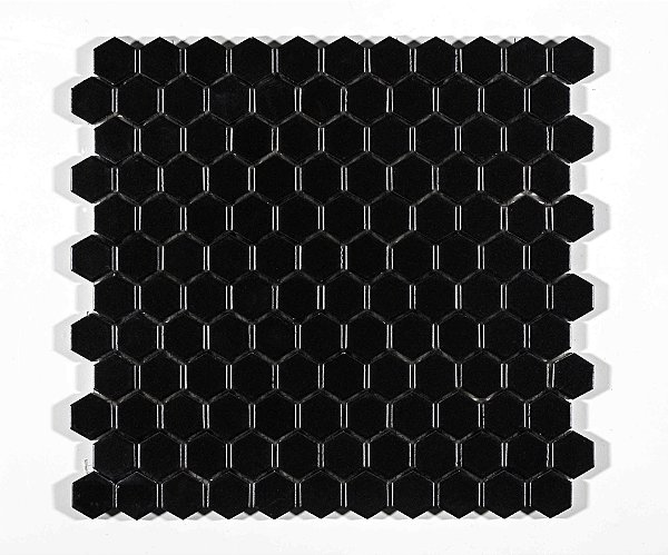 Pastilha de Porcelana - Atlas - Drop System - Preto - Hexagonal 2,65 cm - 1,43 m2