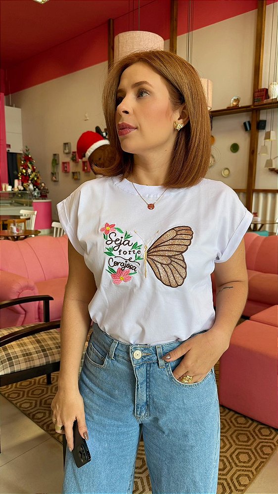 T-Shirt Seja forte e Corajosa