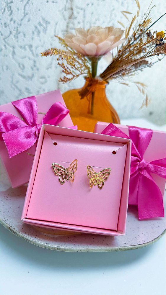Brinco Borboleta Vazada - Folheado a Ouro 18K