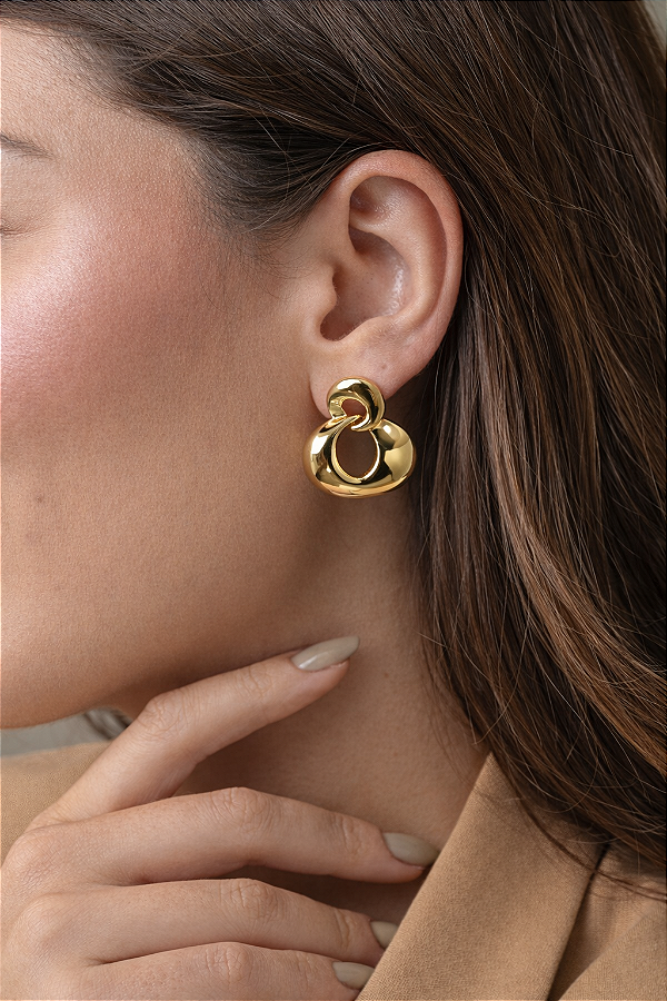 Brinco Orgânico Argola - Bijuteria Premium