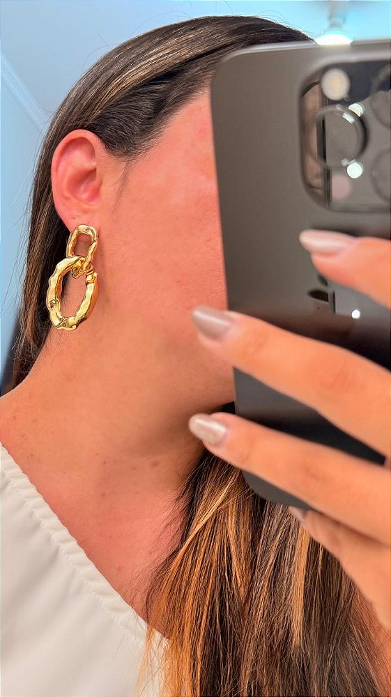 Brinco Orgânico ABS Bijuteria Fina