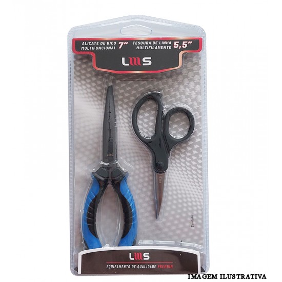 Kit Alicate de bico 7'' e tesoura 5,5'' Lumis