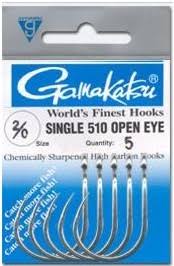 Anzol Single 510 Open Eye Gamakatsu - 2/0