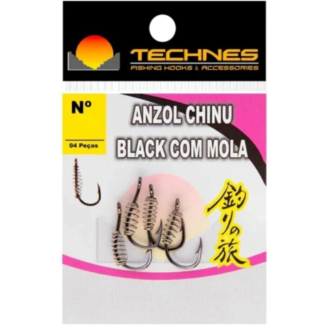 Anzol Chinu Black com Mola Technes