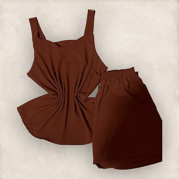 Conjunto Plus Size Duna - Short + Blusa de Alça