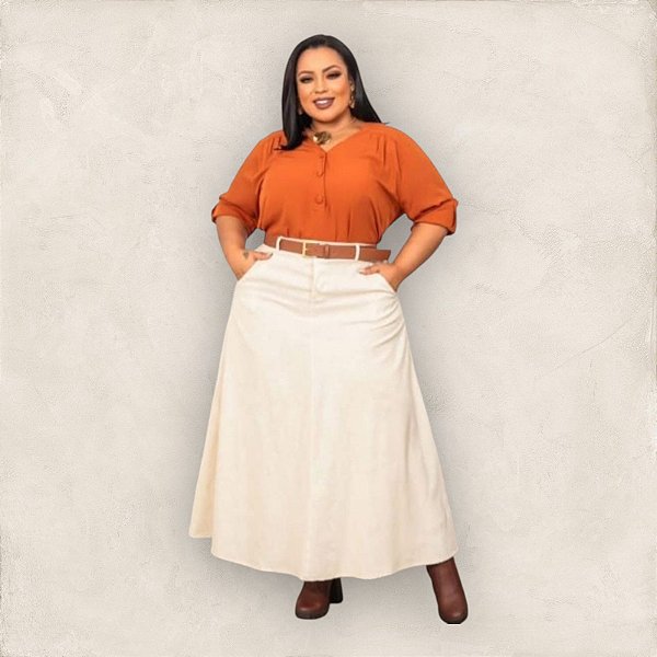 Saia Longa Linhão Plus Size