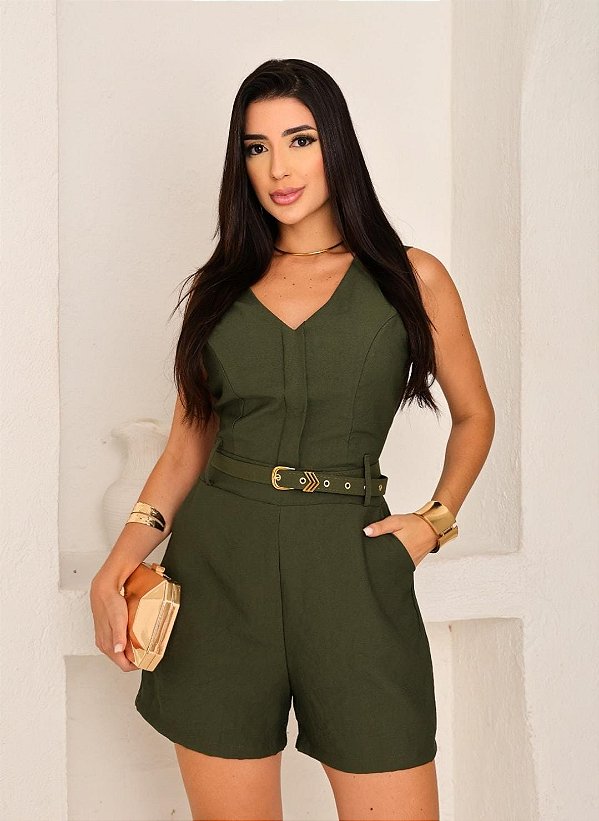 Macaquinho Curto Com Cinto