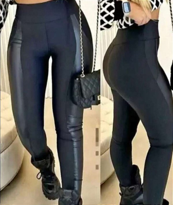 Calça Montana em Corino com Detalhe Lateral