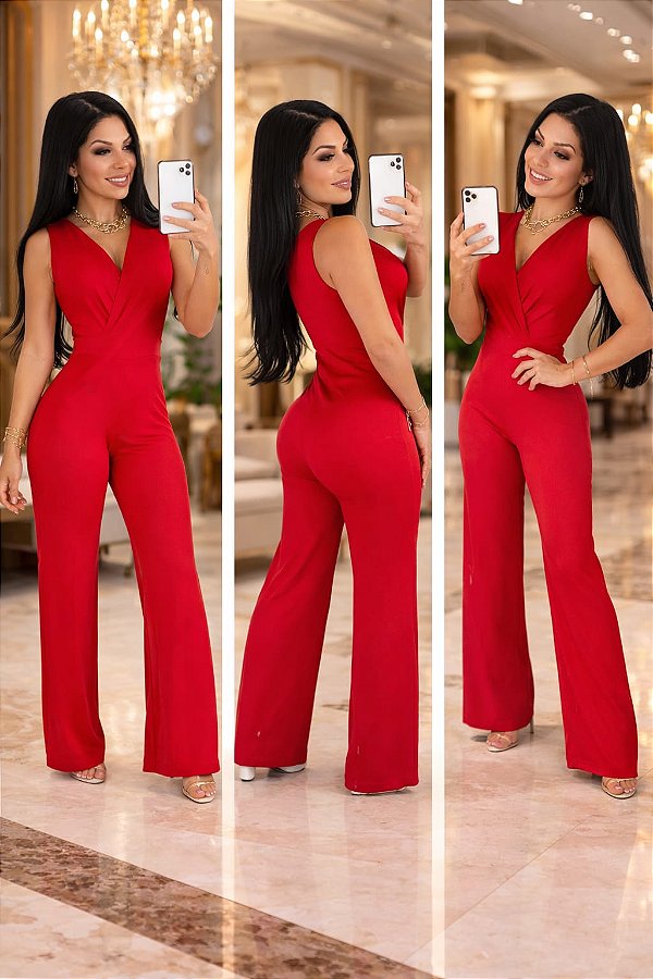 Macacão Longo Elastano Feminino