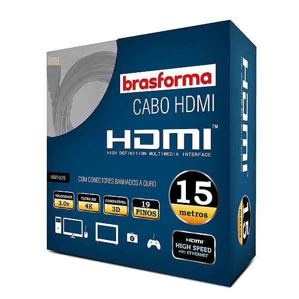 Cabo HDMI 15 Metros 2.0 4K 3D 1080P