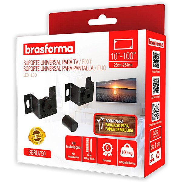 Suporte para TV Universal até 100 polegadas 100kg - SBRU750