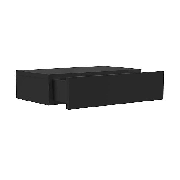 Gaveta suspensa mesa de cabeceira em mdp preto - FLY-PRETO